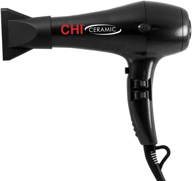 Main image of CHI Ceramic 1875 Watt Hair Dryer, Includes A Concentrated Nozzle, Quick-Drying, Reduces Frizz & Increases Shine, Jett Black