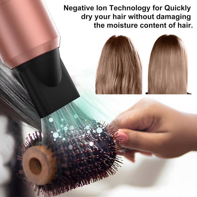 Alt view image 4 of 6 - SHRATE Ionic Hair Dryer, Professional Salon Negative Ions Blow Dryer, Powerful 1800W for Fast Drying, 3 Heating/ 2 Speed, Cool Button, Damage Free Hair with Constant Temperature, Low Noise, Gold