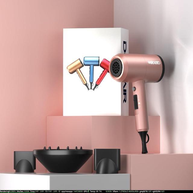 Alt view image 6 of 6 - SHRATE Ionic Hair Dryer, Professional Salon Negative Ions Blow Dryer, Powerful 1800W for Fast Drying, 3 Heating/ 2 Speed, Cool Button, Damage Free Hair with Constant Temperature, Low Noise, Gold