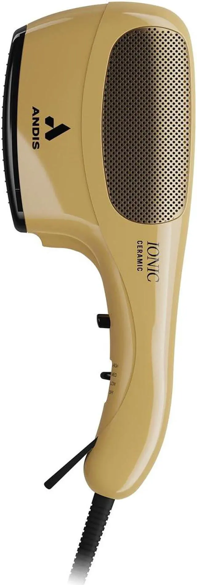 Alt view image 6 of 7 - Andis 82125 1875-Watt Tourmaline Ceramic Ionic Styling Hair Dryer, Styling Hair Dryer with Ionic Frizz-Free Technology, No Heat Damage, Lightweight Hairdryer for Normal & Curly Hair - Gold