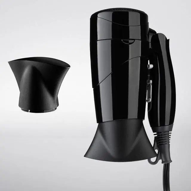 Main image of Travel Compact Hair Dryer, 1875W Lightweight Blow Dryer with Detachable Handle, 1 Nozzle, 2 Heat Settings, 2 Speed Slide Switch, Cool Shot Button, Fast Drying for Family, Student (Black)