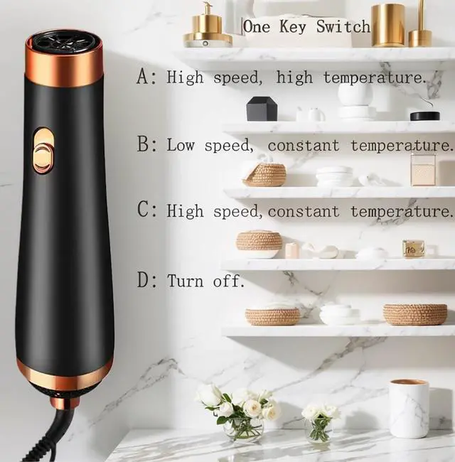 Alt view image 4 of 7 - Travel Hair Dryer- 1800W High-Speed Brushless Motor Negative Ionic Blow Dryer for Fast Drying, Low Noise Thermo-Control Hair Dryers with Comb for Salon, Home and Travel.(Black)