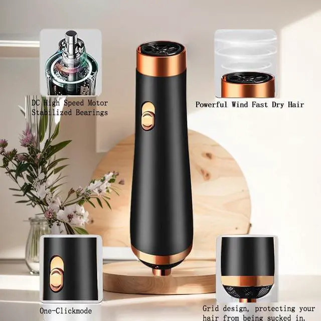 Alt view image 3 of 7 - Travel Hair Dryer- 1800W High-Speed Brushless Motor Negative Ionic Blow Dryer for Fast Drying, Low Noise Thermo-Control Hair Dryers with Comb for Salon, Home and Travel.(Black)