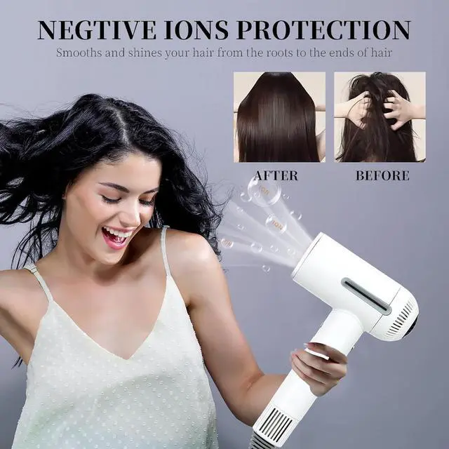 Alt view image 3 of 7 - Hair Dryer,7 Temps&31 Modes.Intelligent Temperature Control,LCD Display,Self-Cleaning Mode,Facial Care Mode.1600W RPM Ionic Blow Dryer.Low Noise Thermo-Control Hair Dryer with Diffuser and Nozzle