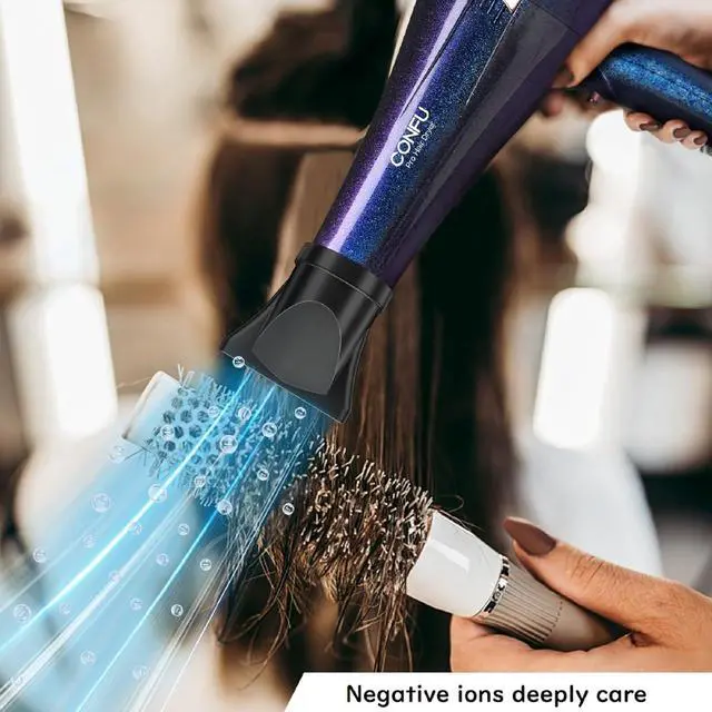 Alt view image 5 of 7 - CONFU Professional Hair Dryer, Compact Blow Dryer, Negative Ionic Hair Dryer with Diffuser and Concentrator, for Quick Drying, ETL Certified, Purple