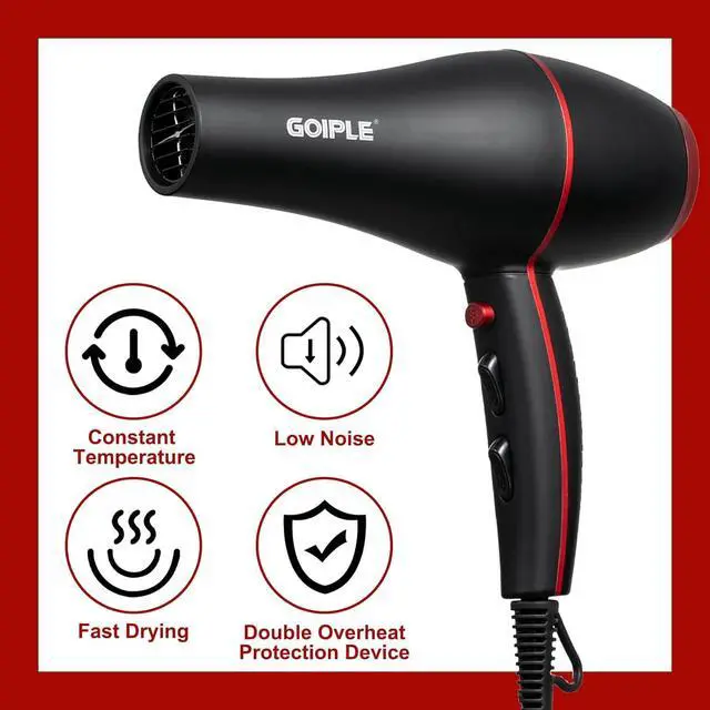 Alt view image 3 of 7 - 21Pcs Professional Hair Dryer Kit - Ionic, Lightweight, Low Noise, Constant Temperature, 1800W Blow Dryer for Women and Men - Includes Hair Dryer, Nozzles, and Accessories Set