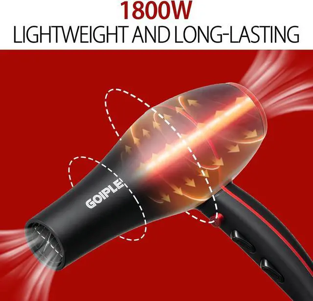 Alt view image 6 of 7 - 21Pcs Professional Hair Dryer Kit - Ionic, Lightweight, Low Noise, Constant Temperature, 1800W Blow Dryer for Women and Men - Includes Hair Dryer, Nozzles, and Accessories Set