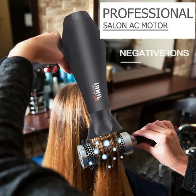 Main image of Hair Dryer 1875W, Negative Ionic Fast Dry Low Noise Blow Dryer, Professional Salon Hair Dryers with Diffuser, Concentrator, Styling Pik, 2 Speed and 3 Heat Settings (Bk)
