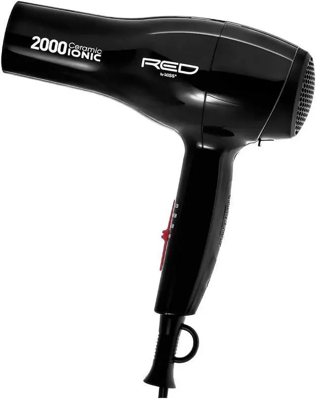 Alt view image 3 of 7 - RED by Kiss Hair Dryer Ionic Hair Blow Dryer - Ceramic Technology, Anti-Frizz, 3 Heat Settings, Lightweight, 2 Detangler Piks