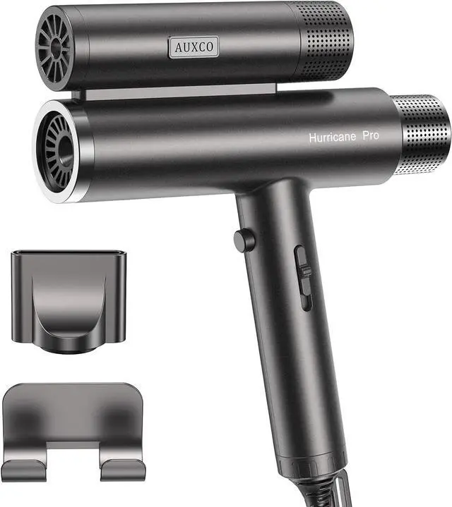 Main image of Hurricane Pro Professional Hair Dryer, Unique 216,000 RPM Dual Brushless Motor | Ionic Blow Dryer for Salon & Home Use | Compact, Lightweight & Quiet Travel Hair Dryer with 3 Speeds (Matte Gray)