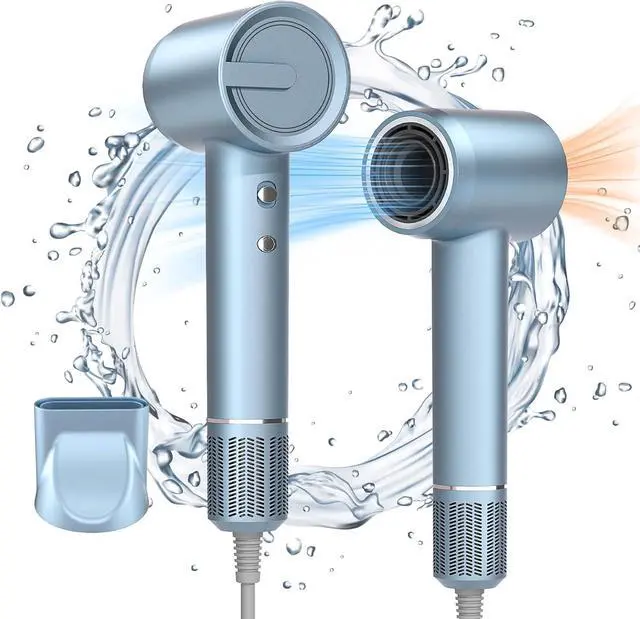 Main image of Ionic Fast Drying Hair Dryer - 110000 RPM High-Speed Brushless Motor Blow Dryer for Women | Low Noise Thermo-Control & Negative Ions Hairdryer with Magnetic Nozzle for Home Travel Salon (Silver Blue)