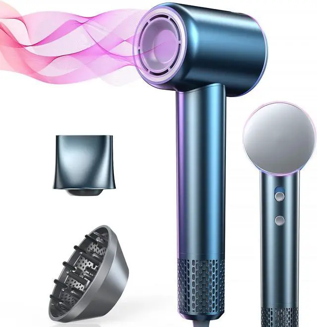 Main image of iDOO Hair Dryer with Diffuser for Women, Christmas Gifts, 1500W Blow Dryer for Curly Hair with 110,000 RPM High-Speed & 200 Million Neg Ions, Travel Hairdryer Blowdryer, Secadora de Pelo para Mujer
