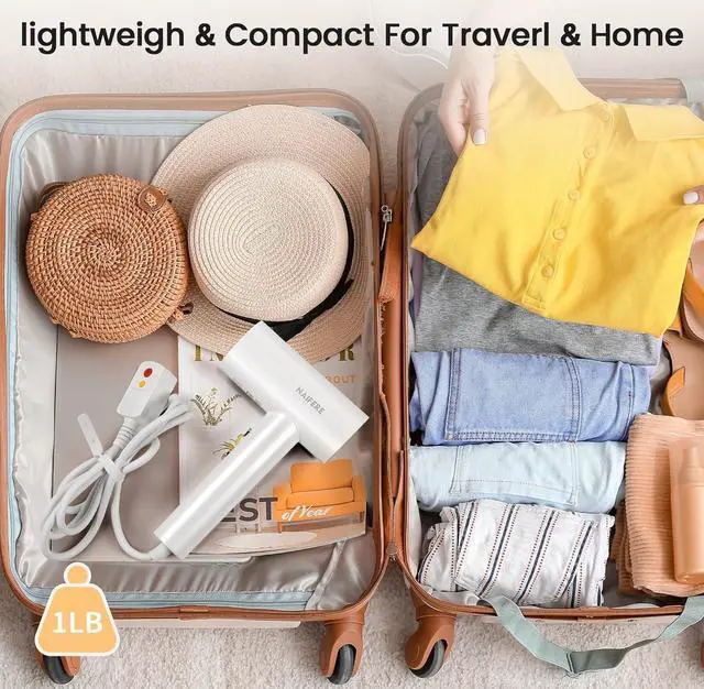 Alt view image 7 of 7 - 110000 RPM High-Speed Negative Ionic Hair Dryer, 1300W Low Noise Thermo-Control Blow Dryer, Adjustable 4 Temps & 2 Speeds, Portable Hair Dryer for Fast Drying, Home Travel