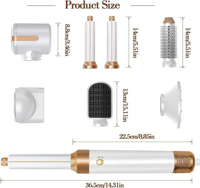 Alt view image 7 of 7 - Hair Dryer Styler 7 in 1 High Speed Brushless Motor Blow Dryer