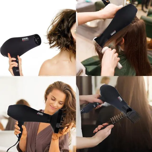 Alt view image 7 of 7 - Professional Salon Grade Hair Dryer 1875W, Powerful Fast Drying Pro Negative Ionic & Infrared Blow Dryer, Low Noise Blow Dryer with Diffuser, Concentrator, Comb, 2 Speed & 3 Heat Settings