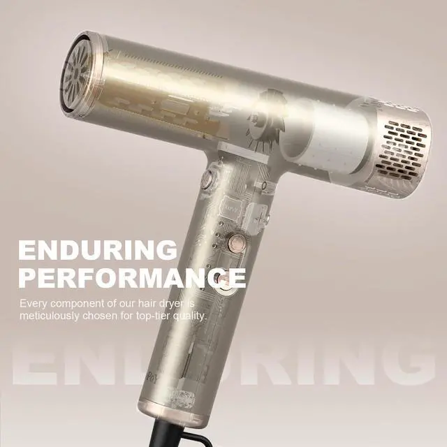 Alt view image 5 of 6 - YAPOY Professional Hair Dryer with Diffuser Fast Drying 200 Million Ionic Blow Dryer with 110, 000 RPM High-Speed No Heat Damage Intelligent Thermo-Control Low Noise, Silver