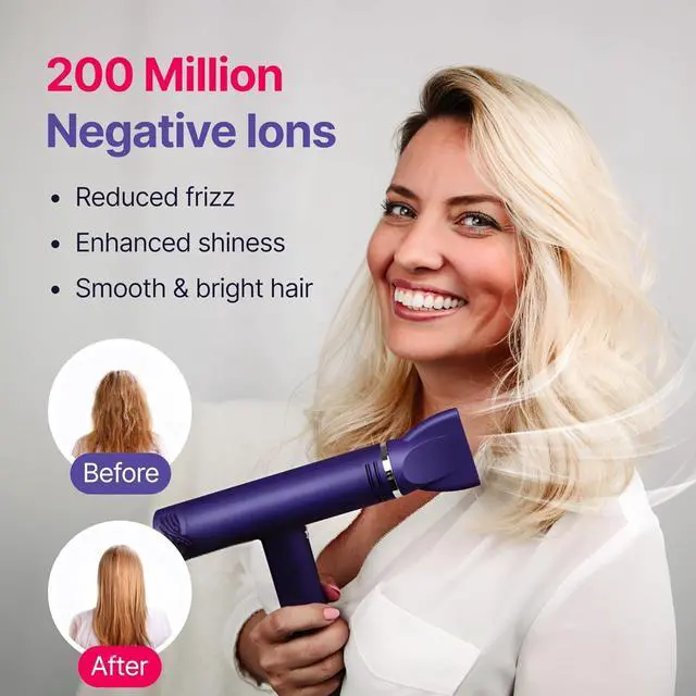 Alt view image 6 of 7 - 818 Pro Salon Hair Dryer and Straightener Set | 110000 RPM High Speed Ionic Ultralight XCell Blow Dryer with Diffuser | Titanium Hair Straightener and Curler 2in1 | Detachable Power Cord 9 ft