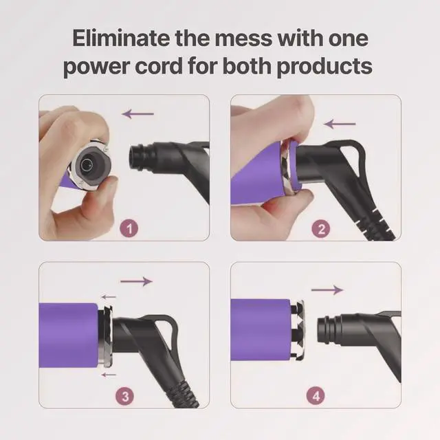 Alt view image 7 of 7 - 818 Pro Salon Hair Dryer and Straightener Set | 110000 RPM High Speed Ionic Ultralight XCell Blow Dryer with Diffuser | Titanium Hair Straightener and Curler 2in1 | Detachable Power Cord 9 ft