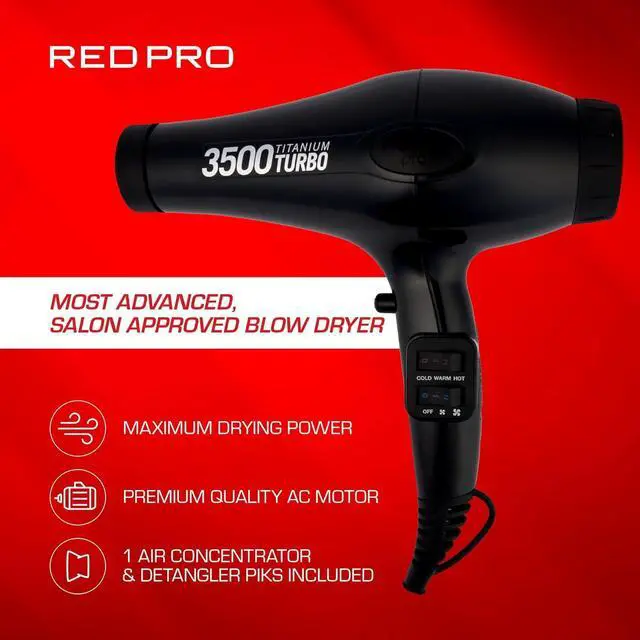 Alt view image 5 of 7 - RED PRO Kiss Robin Titanium 3500 Blow Dryer 110 V