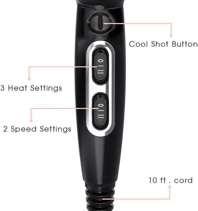 Alt view image 5 of 7 - (2nd Gen) REAL INFRARED LIGHT Professional Salon Hair Dryer with Patented Ceramic Honeycomb for Fast Drying, No Heat Damage, Prevent Hair Loss, Frizz Free, More Volume & More Shine