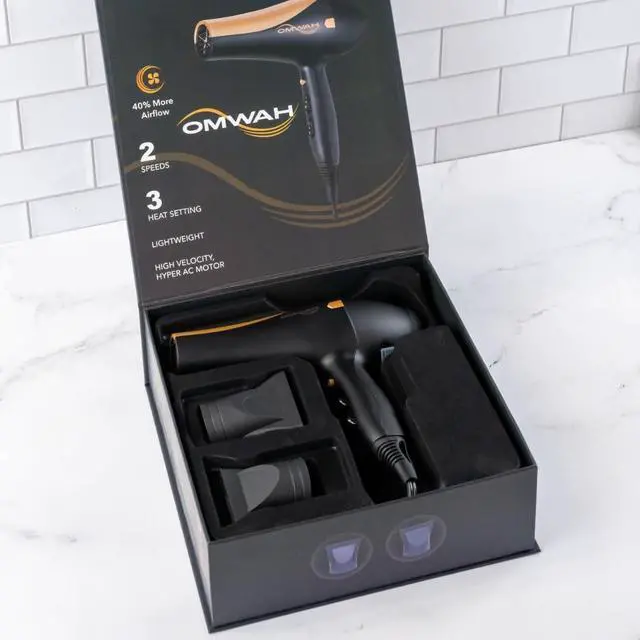 Alt view image 3 of 5 - OMWAH Professional Blow Dryer - Powerful 1600W-1875W Salon-Quality Hair Dryer with Customizable Settings, Cool Shot Button, and Versatile Attachments for Stunning, Frizz-Free Hair Styling