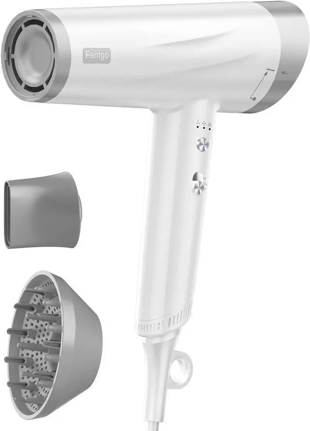 Main image of Hair Dryer, Fentgo High Speed Ionic Hair Dryer with Diffuser, Professional Blow Dryer 110,000 RPM AC Motor for Fasting Drying 1875W Thermo-Control Lightweight Hair Dryer for Women Men