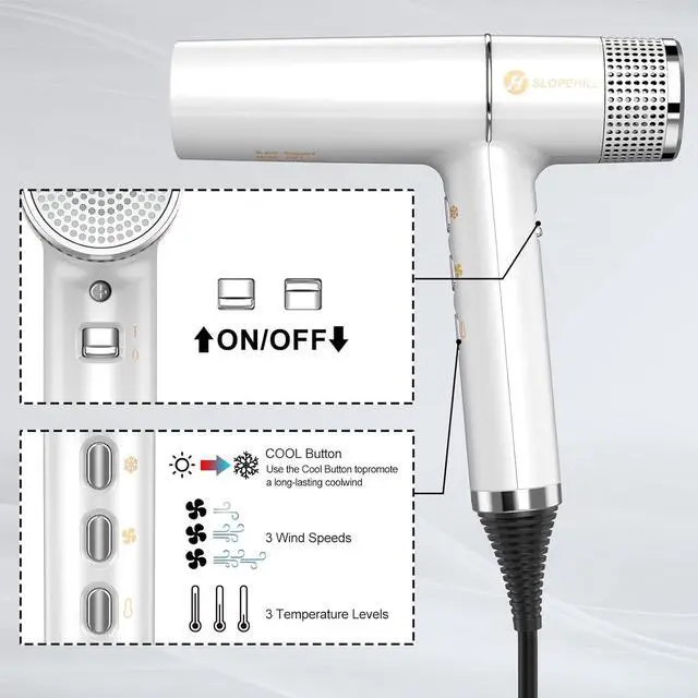 Alt view image 4 of 6 - Hair Dryer with Unique Brushless Motor | ligent Fault Diagnosis | Innovative Microfilter | Oxy Active Technology | Led Display (White)