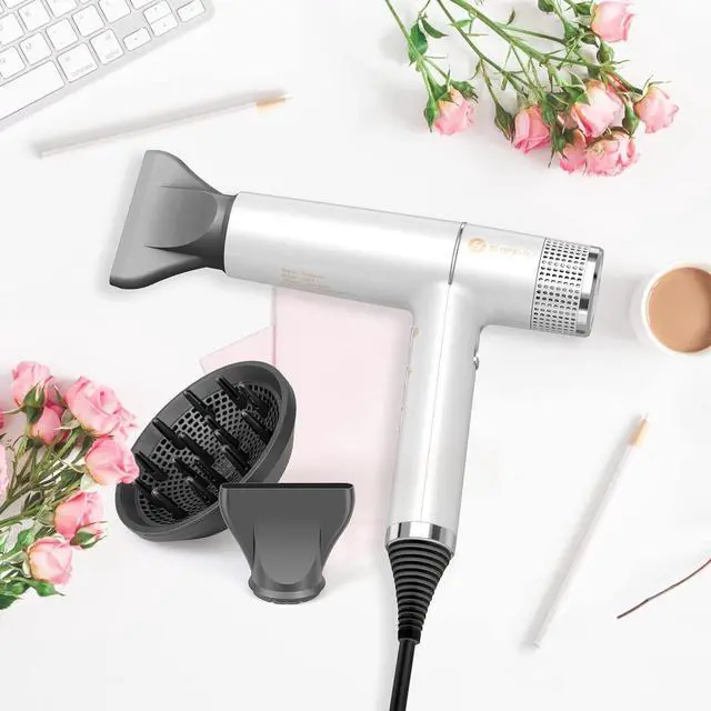 Alt view image 6 of 6 - Hair Dryer with Unique Brushless Motor | ligent Fault Diagnosis | Innovative Microfilter | Oxy Active Technology | Led Display (White)