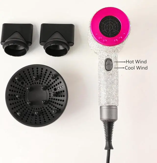 Alt view image 3 of 7 - Ionic Hair Dryer, Frizz Free Fast Dryer with Diffuser, 1800W Professional Ionic Hair Blow Dryer with 3 Heat/2 Speed, 3 Temperature & 2 Wind Speed for Women and Men (White)