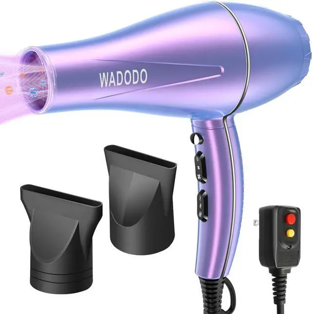Main image of WADODO Ionic Hair Dryer, 2200W Professional Blow Dryer Fast Drying Travel Hair Dryer, AC Motor Constant Temperature Low Noise Hair Dryers Curly Hair Hairdryer Blowdryer for Women Men(Mermaid Color)