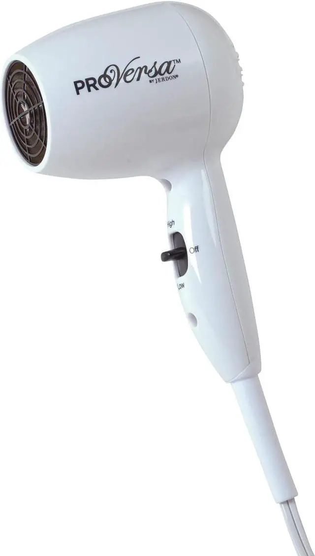 Main image of Jerdon 1600W Compact Hair Dryer - White Travel Hair Dryer with 72" Power Cord - JHD8W