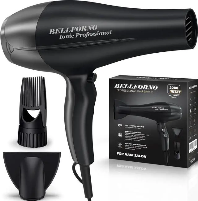 Main image of Fast-Dry 2200W Negative Ionic Ceramic Hair Dryer Tourmaline Technology - Lightweight & Quiet Professional Salon Blow Dryer with ADC Motor - hairdryer