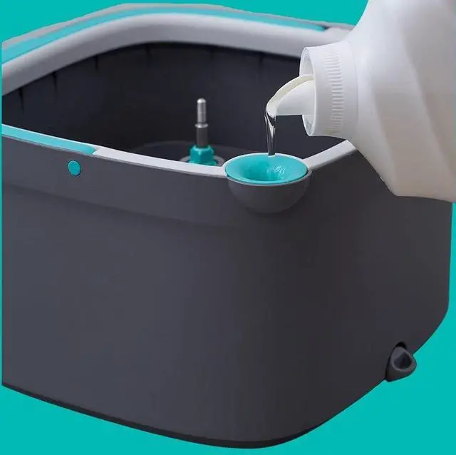 Alt view image 7 of 7 - True & Tidy True Clean Mop and Bucket System, Includes Square Spin Mop, Dual Compartment Mop Bucket and 2 Thick Machine Washable Mop Pads (Spin Mop with Gift Box)