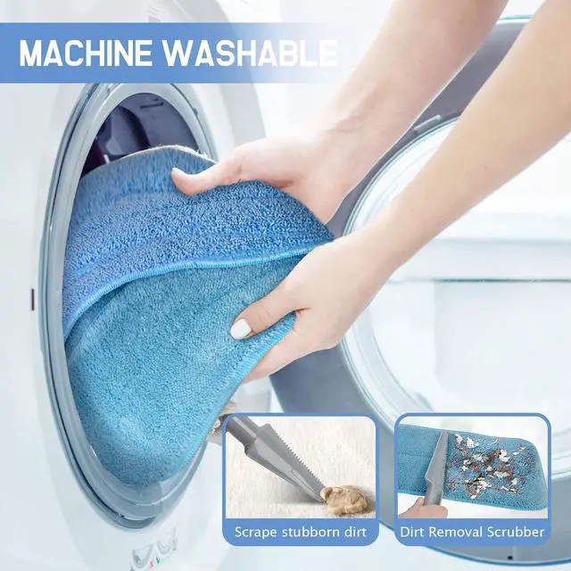 Alt view image 6 of 7 - 18" Professional Microfiber Mop Floor Cleaning System, Flat Mop with Stainless Steel Handle, 4 Reusable Washable Mop Pads, Wet and Dust Mopping for Hardwood, Vinyl, Laminate, Tile Cleaning