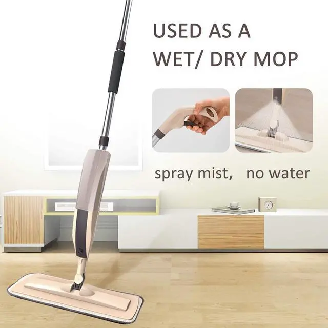 Alt view image 6 of 7 - Microfiber Spray Mop for Floor Cleaning, Dry Wet Wood Floor Mop with 3 pcs Washable Pads, Handle Flat Mop with Sprayer for Kitchen Wood Floor Hardwood Laminate Ceramic Tiles Dust