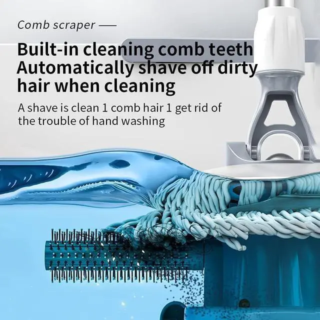 Alt view image 3 of 5 - Spin Mop Bucket Deluxe 360 Spinning Floor Cleaning System with 6 Microfiber Replacement Head Refills,62" Extended Handle,4X Wheel for Home Cleaning