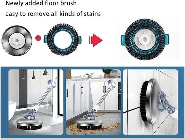Alt view image 5 of 5 - Spin Mop Bucket Deluxe 360 Spinning Floor Cleaning System with 6 Microfiber Replacement Head Refills,62" Extended Handle,4X Wheel for Home Cleaning