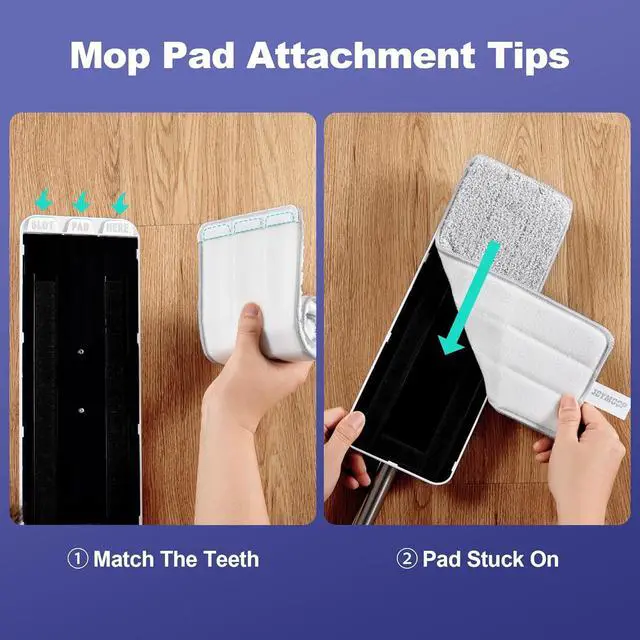 Alt view image 5 of 7 - Mop and Bucket with Wringer Set, Easy-to-Use Flat Floor Mop for Efficient Home Cleaning, Includes 2 Reusable Microfiber Pads, Ideal for Floors and Walls