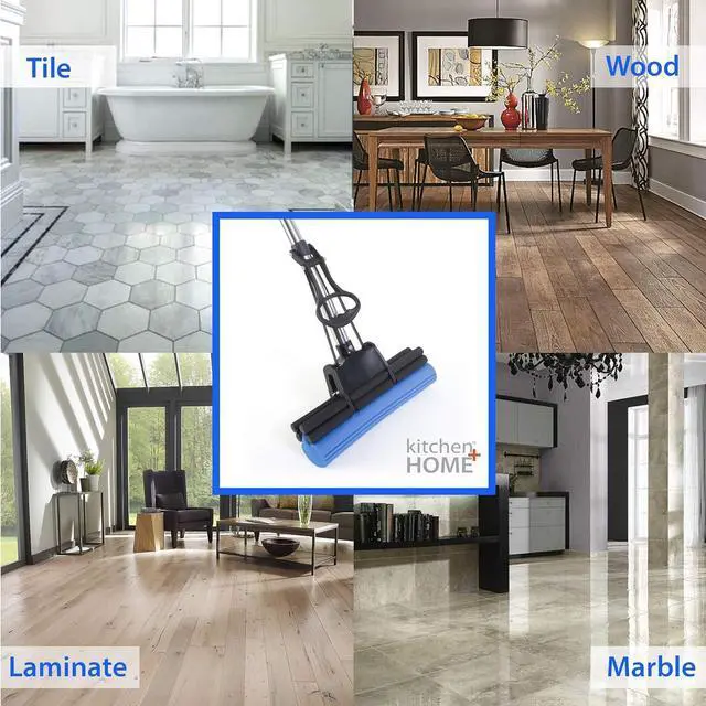 Alt view image 5 of 7 - Kitchen + Home PVA Sponge Roller Mop - 11" Quadruple Roller All Purpose Floor Cleaner