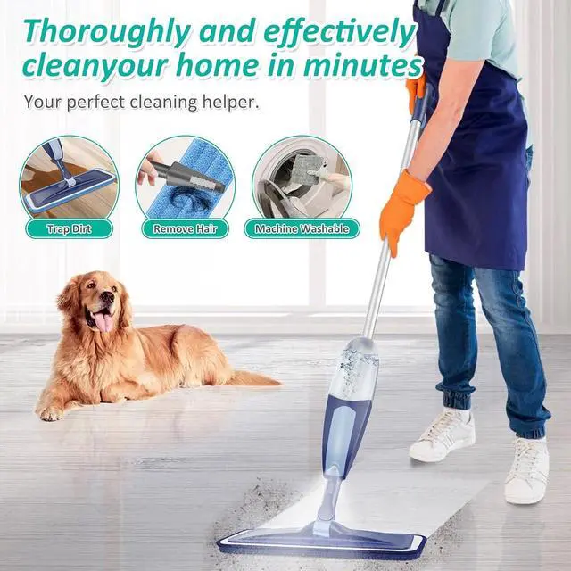 Alt view image 7 of 7 - Spray Mops for Floor Cleaning, TRAV-ROUND Microfiber Wood Floor Mop with 3 Reusable Washable Pads Fit for Swiffer Powermop for Dry Dust Wet Cleaning on Hardwood Laminate Wood Ceramic Vinyl Tile