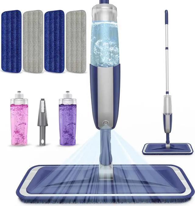 Main image of Wet Dust Mops for Hardwood Floor Cleaning - MEXERRIS Microfiber Spray Mops with 4X Reusable Washable Pads 2X Bottles Wood Floor Mops with Spray Home Commercial Use for Hardwood Laminate Tiles Floors