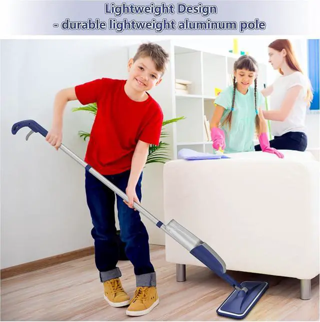 Alt view image 6 of 6 - Wet Dust Mops for Hardwood Floor Cleaning - MEXERRIS Microfiber Spray Mops with 4X Reusable Washable Pads 2X Bottles Wood Floor Mops with Spray Home Commercial Use for Hardwood Laminate Tiles Floors