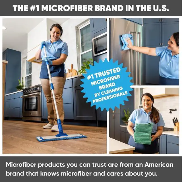 Alt view image 7 of 7 - 18" Professional Microfiber Mop - Hardwood Floor Mop - Dry & Wet Mop for Wood, Laminate, Tile, Vinyl Floors | Washable Pads | Wet & Dust Mopping | Adjustable Handle