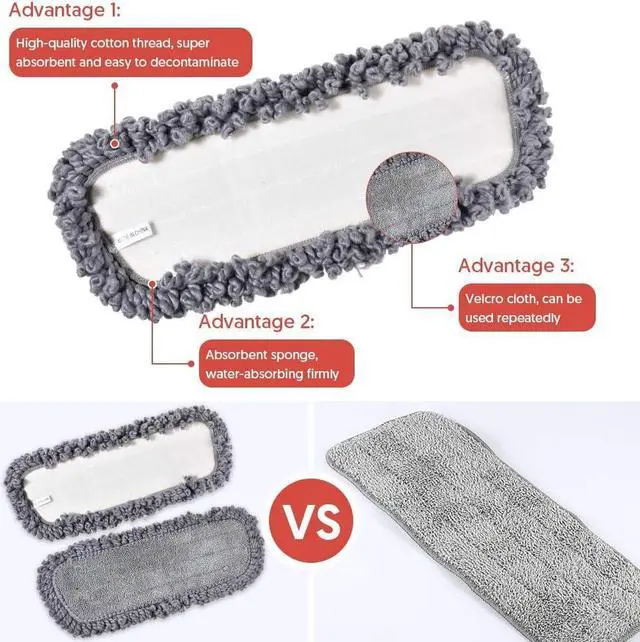 Alt view image 6 of 7 - Spray Mop for Floor Cleaning, Domi-patrol Microfiber Floor Mop Dry Wet Mop Spray with 3 Washable Mop Pads & Refillable Bottle, Dust Cleaning Mop for Hardwood Laminate Tile Floors, Gray