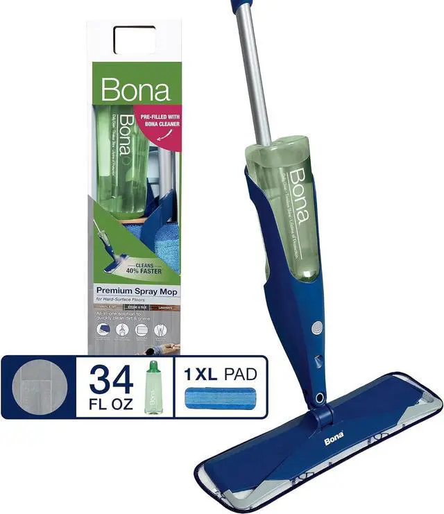 Main image of Bona Premium Multi-Surface Floor Spray Mop - Includes Multi-Surface Floor Cleaning Solution 34 fl oz and Machine Washable Microfiber Cleaning Pad - for Stone, Tile, Laminate, and Vinyl Floors