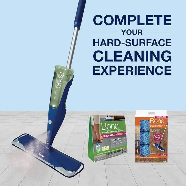 Alt view image 6 of 6 - Bona Premium Multi-Surface Floor Spray Mop - Includes Multi-Surface Floor Cleaning Solution 34 fl oz and Machine Washable Microfiber Cleaning Pad - for Stone, Tile, Laminate, and Vinyl Floors