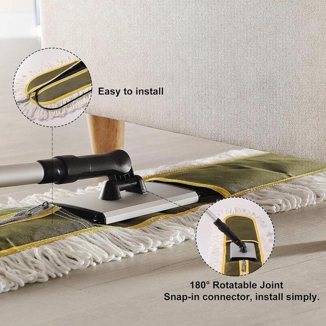 Alt view image 3 of 6 - 36" Commercial Dust Mops for Floor Cleaning Heavy Duty Floor Duster Mop with Long Handle Hotel Gym Household Cleaning Supplies for Hardwood, Tiles, Marble Floors,Green