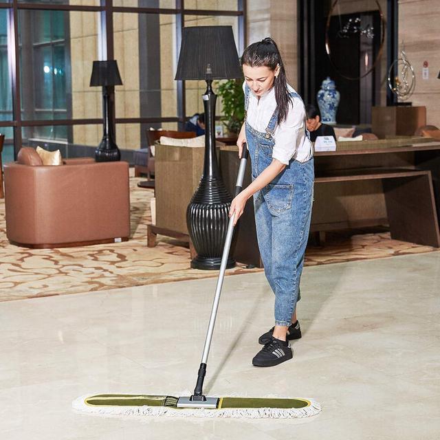 Alt view image 6 of 6 - 36" Commercial Dust Mops for Floor Cleaning Heavy Duty Floor Duster Mop with Long Handle Hotel Gym Household Cleaning Supplies for Hardwood, Tiles, Marble Floors,Green
