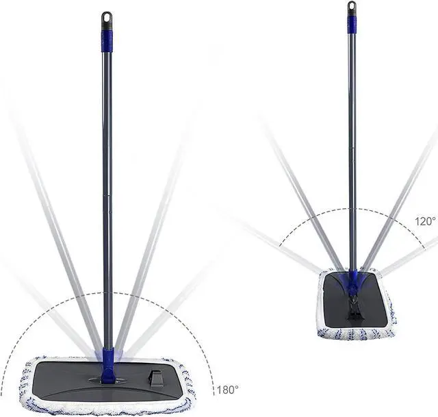 Alt view image 4 of 7 - MASTERTOP Large Microfiber Mop - Microfiber Mop Floor Cleaning System, 16x8.4 Flat Mop, Dust Mop, Hardwood Floor Mop, Washable, 360 Degree, 5 Microfiber Mop Replacement Pad, 1 Cleaning Scraper