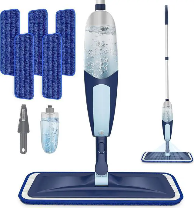 Main image of Spray Mops for Floor Cleaning, TRAV-ROUND Microfiber Wood Floor Mop with 5 Reusable Washable Pads for Dry Wet Cleaning on Hardwood Laminate Wood Ceramic Vinyl Tile